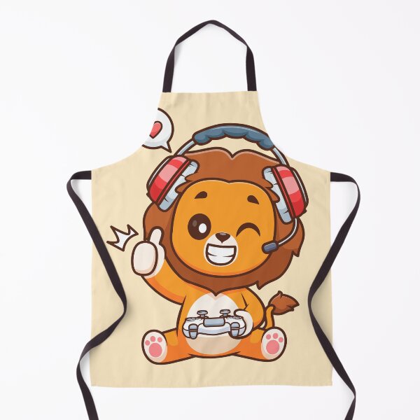 Item preview, Cute Lion Gaming Cartoon Vector Icon Illustration designed and sold by hjian8219.