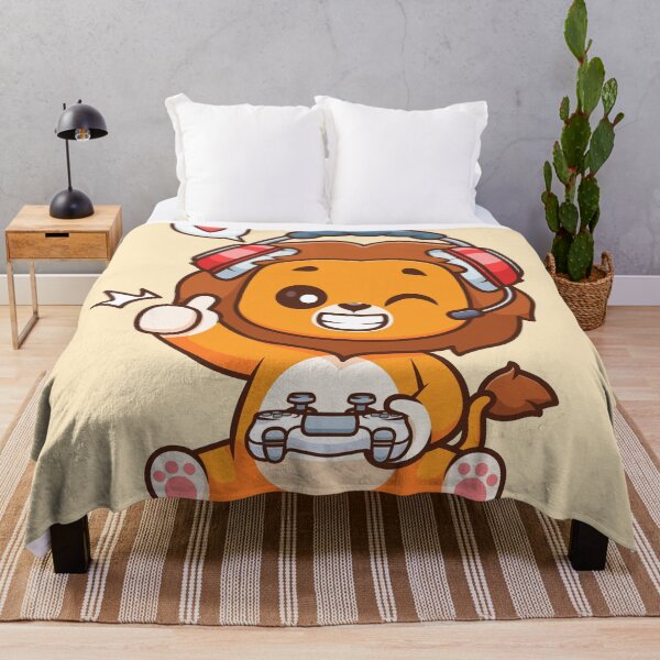 Item preview, Cute Lion Gaming Cartoon Vector Icon Illustration designed and sold by hjian8219.