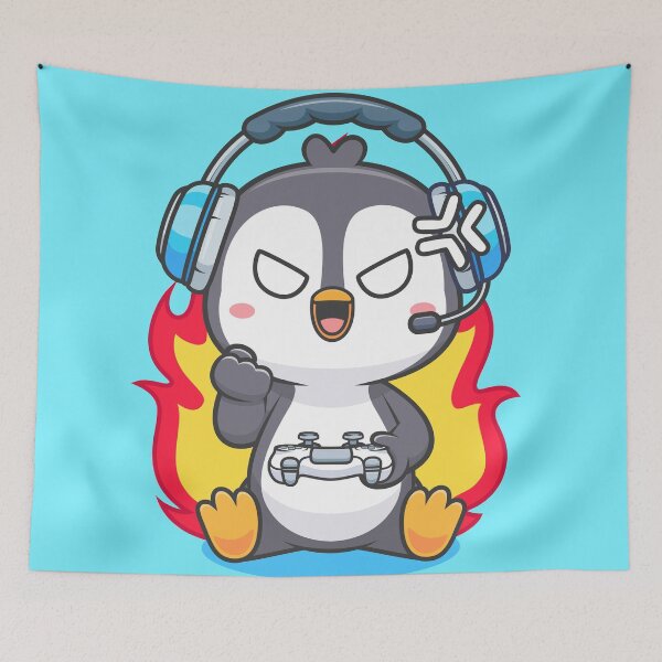 Item preview, Cute Angry Penguin Gaming Cartoon Vector Icon Illustration designed and sold by hjian8219.