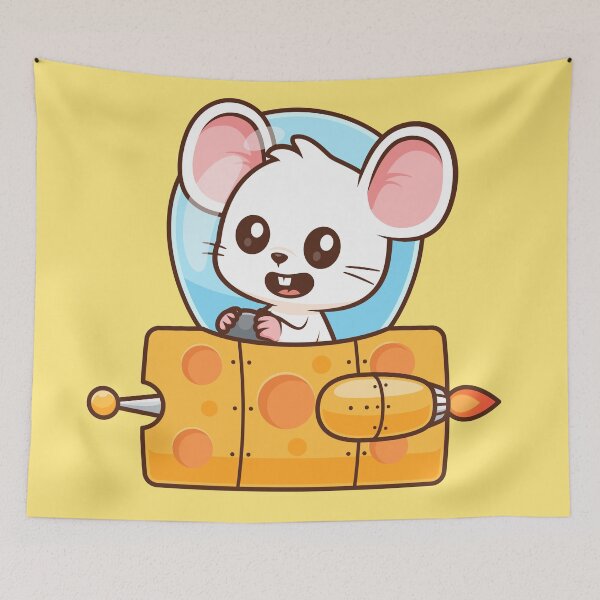 Item preview, Cute Mouse Riding Cheese UFO Cartoon Vector Icon Illustration designed and sold by hjian8219.