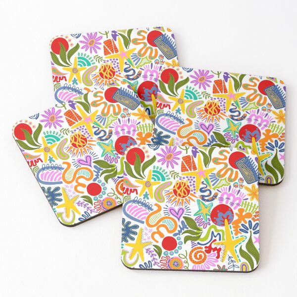 Item preview, Colorful Funky Abstract Shapes Pattern designed and sold by GraceMakes03.