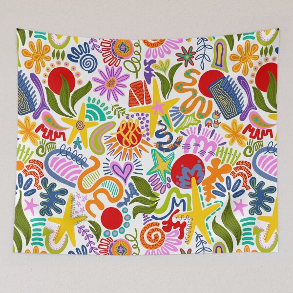 Item preview, Colorful Funky Abstract Shapes Pattern designed and sold by GraceMakes03.