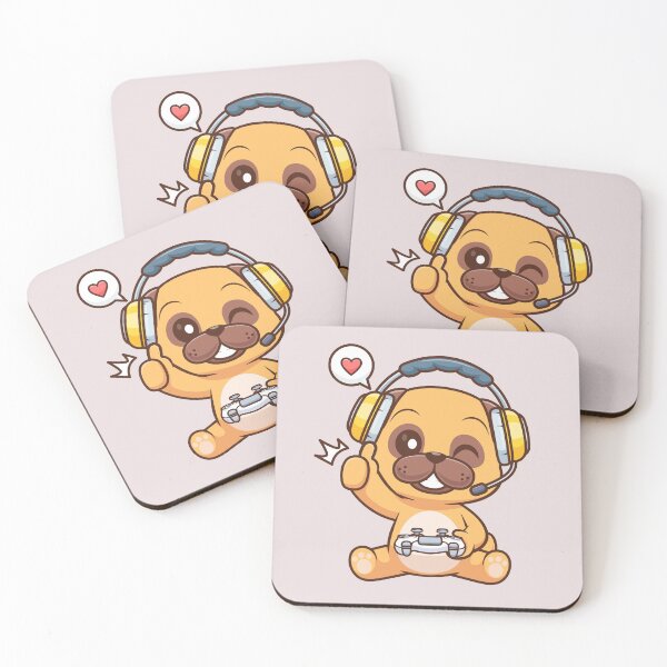 Item preview, Cute Pug Dog Gaming Cartoon Vector Icon Illustration designed and sold by hjian8219.