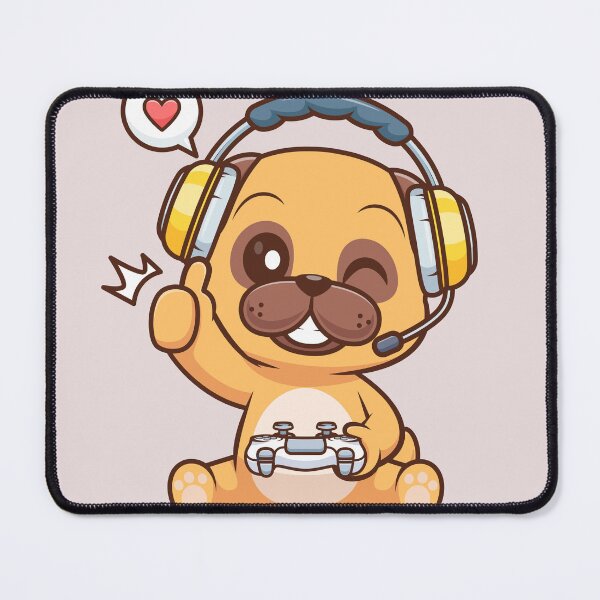 Item preview, Cute Pug Dog Gaming Cartoon Vector Icon Illustration designed and sold by hjian8219.