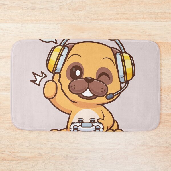 Item preview, Cute Pug Dog Gaming Cartoon Vector Icon Illustration designed and sold by hjian8219.