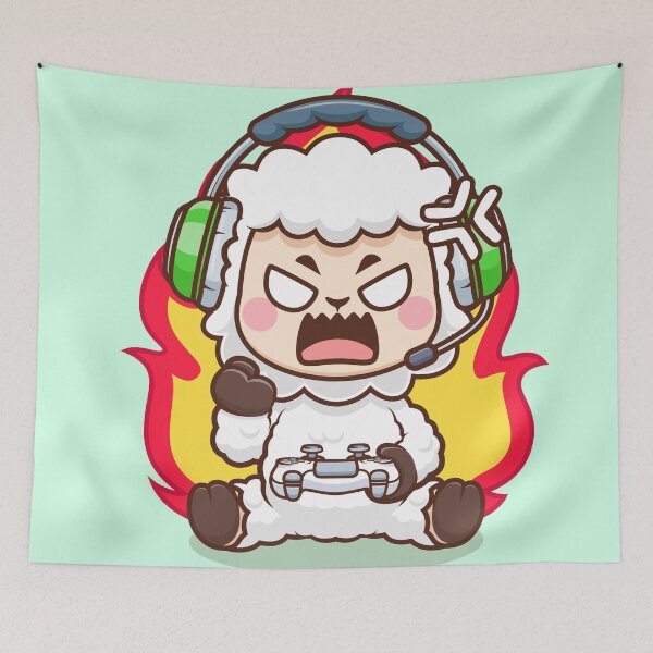 Item preview, Cute Angry Sheep Gaming Cartoon Vector Icon Illustration designed and sold by hjian8219.