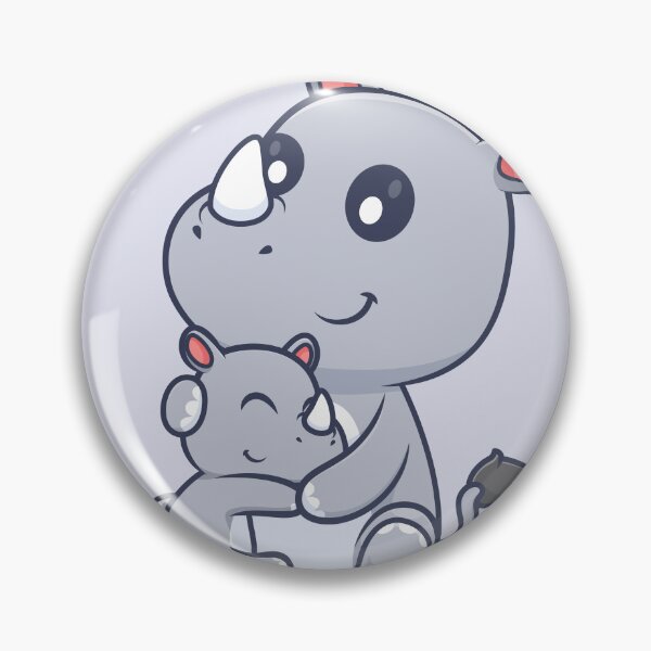 Item preview, Cute Rhino Hugging Baby Rhino Cartoon Vector Icon Illustration designed and sold by hjian8219.
