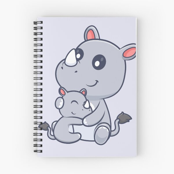 Item preview, Cute Rhino Hugging Baby Rhino Cartoon Vector Icon Illustration designed and sold by hjian8219.
