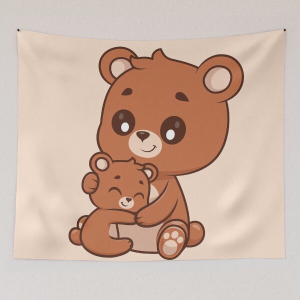 Item preview, Cute Bear Hugging Baby Bear Cartoon Vector Icon Illustration designed and sold by hjian8219.