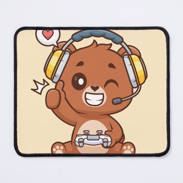 Item preview, Cute Bear Gaming Cartoon Vector Icon Illustration designed and sold by hjian8219.