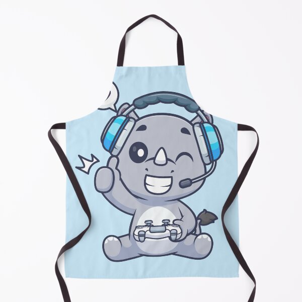 Item preview, Cute Rhino Gaming Cartoon Vector Icon Illustration designed and sold by hjian8219.