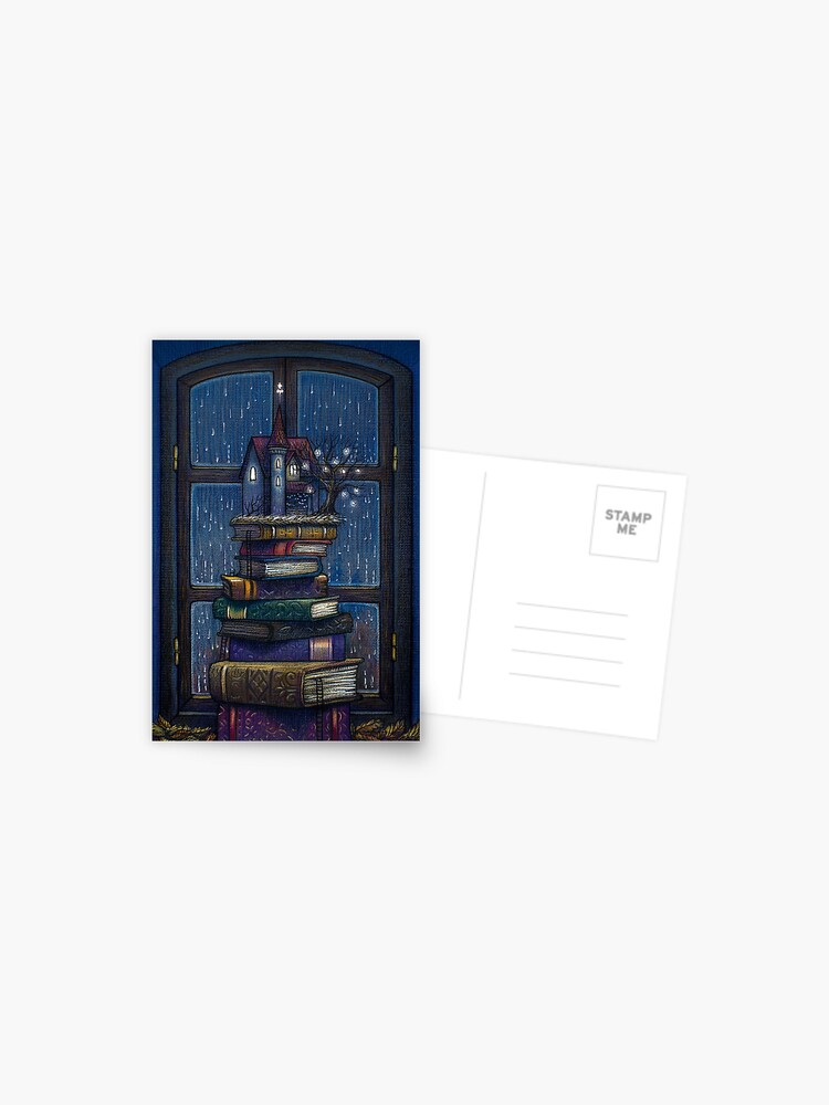 Thumbnail 1 of 2, Postcard, Books castle designed and sold by illustore.