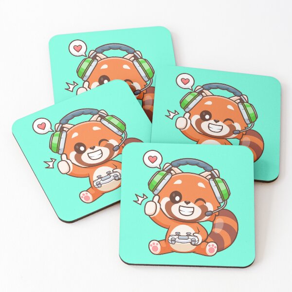 Item preview,  Cute Red Panda Gaming Cartoon Vector Icon Illustration designed and sold by hjian8219.