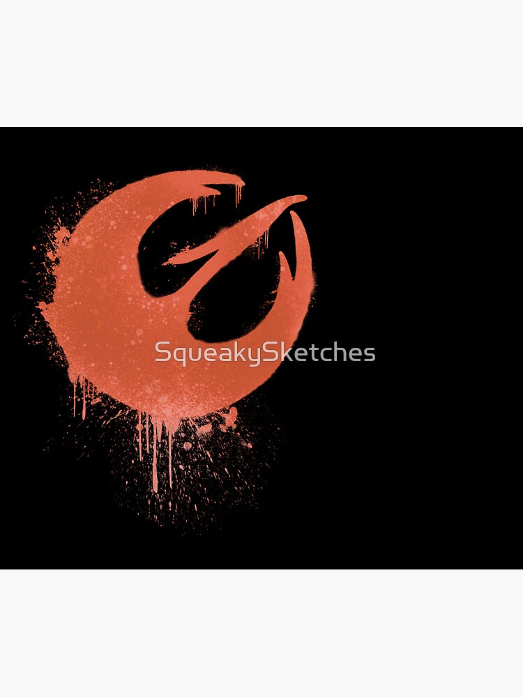 Imagen 5 de 5, Alfombrilla de ratón con la obra Logotipo del escuadrón Orange Bird of Fire, rebelde, inspirado en Sabine Wren, diseñada y vendida por SqueakySketches.