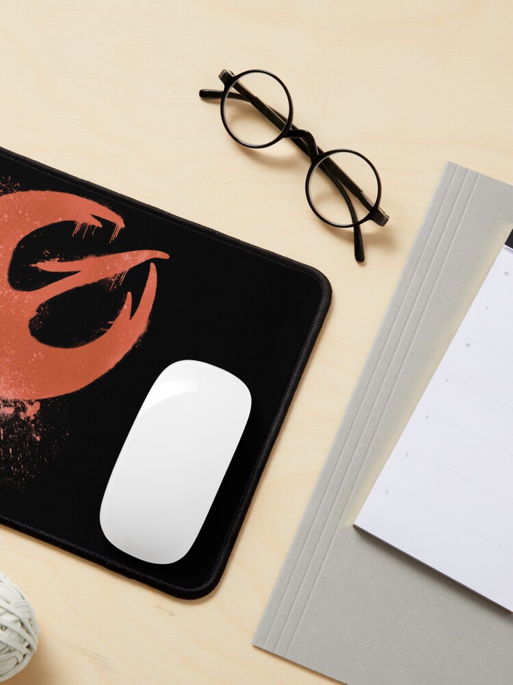 Imagen 3 de 5, Alfombrilla de ratón con la obra Logotipo del escuadrón Orange Bird of Fire, rebelde, inspirado en Sabine Wren, diseñada y vendida por SqueakySketches.