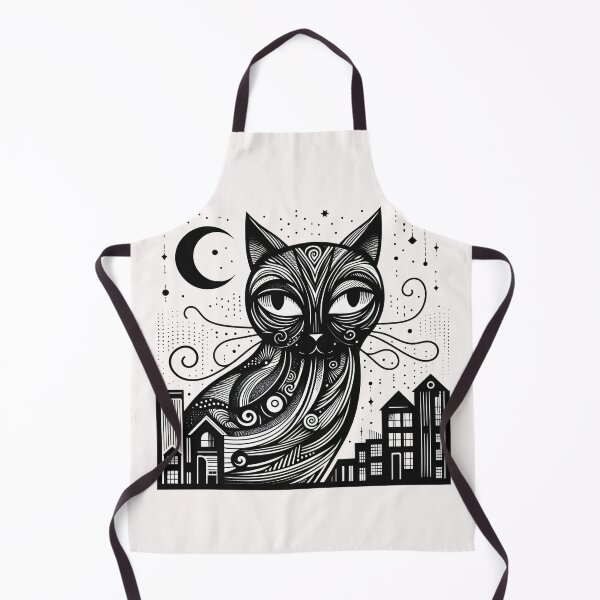 Item preview, Urban Feline Magic: Mystical Cat in Moonlit Cityscape designed and sold by zoughlal.