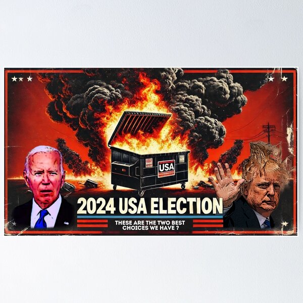Item preview, 2024 Election Dumpster Fire designed and sold by ResistThreads.