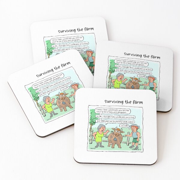 Item preview, Cartoon - life on an Aussie Farm - old style pregnancy testing designed and sold by ClarkChrisComic.