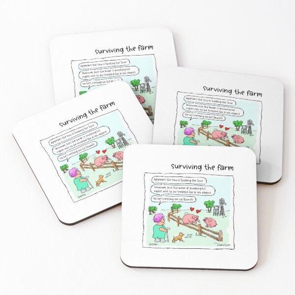 Item preview, Cartoon - life on an Aussie Farm - the pigs are frolicking designed and sold by ClarkChrisComic.