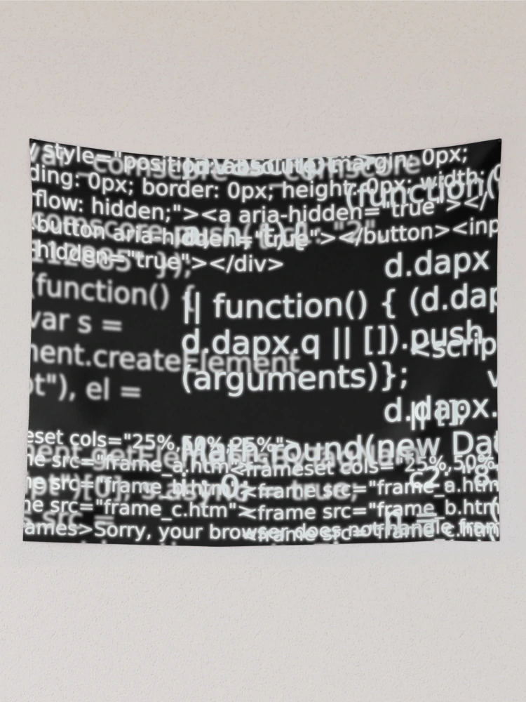 Aperçu 2 sur 3. Tentures avec l'œuvre Code HTML v1 créée et vendue par findingNull.