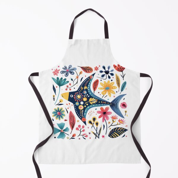 Item preview, Bright Artistic Illustration of Fish with Flowers, Vibrant Colors, Whimsical Nature Design, Decorative Art. designed and sold by primtawan.