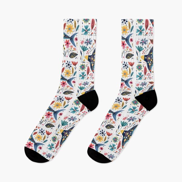 Item preview, Bright Artistic Illustration of Fish with Flowers, Vibrant Colors, Whimsical Nature Design, Decorative Art. designed and sold by primtawan.