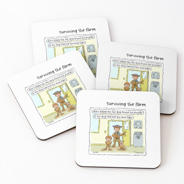 Item preview, Cartoon - life on an Aussie Farm - mud puddles designed and sold by ClarkChrisComic.