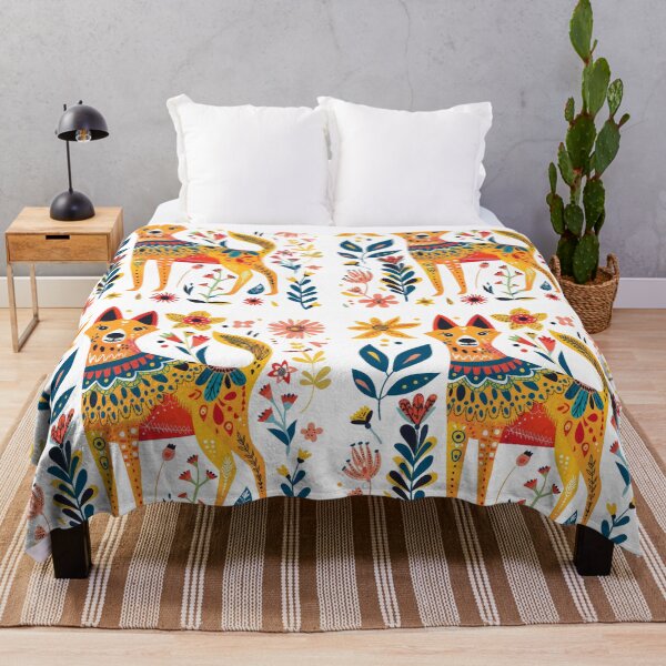 Item preview, Colorful abstract folk art illustration of a dog surrounded by vibrant flowers and intricate patterns. designed and sold by primtawan.