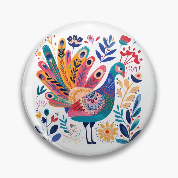 Item preview, Colorful and artistic illustration of a peacock surrounded by vibrant flowers and leaves. designed and sold by primtawan.