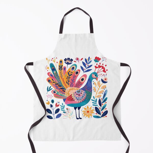 Item preview, Colorful and artistic illustration of a peacock surrounded by vibrant flowers and leaves. designed and sold by primtawan.