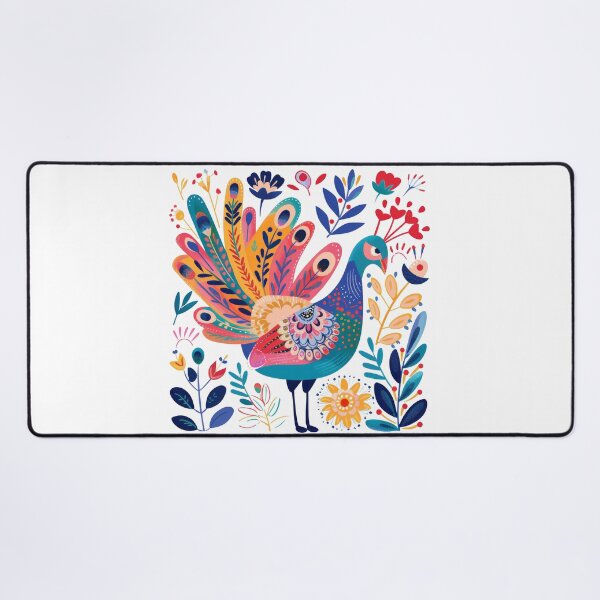 Item preview, Colorful and artistic illustration of a peacock surrounded by vibrant flowers and leaves. designed and sold by primtawan.