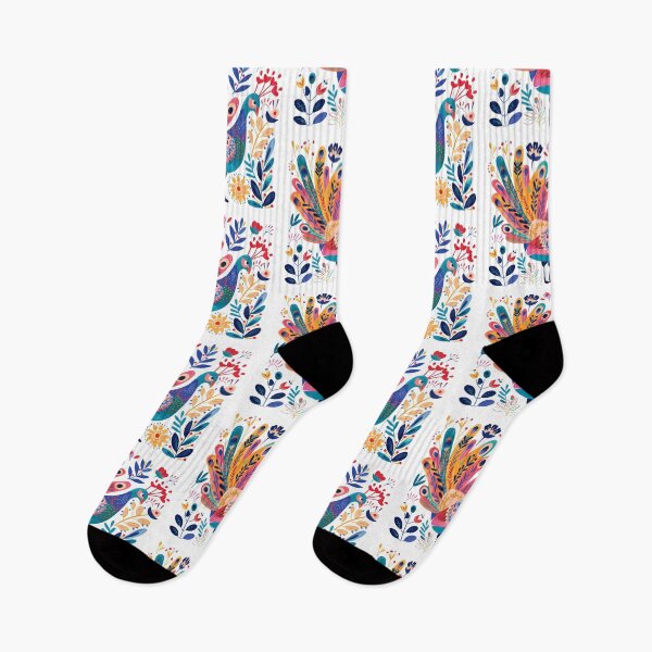 Item preview, Colorful and artistic illustration of a peacock surrounded by vibrant flowers and leaves. designed and sold by primtawan.