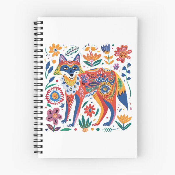 Item preview, Colorful artistic fox illustration with intricate flower patterns in a vibrant, highly detailed and decorative design. designed and sold by primtawan.