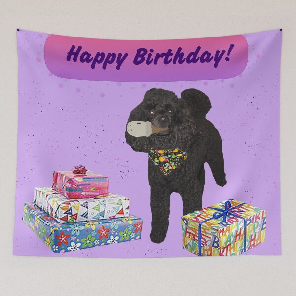 Item preview, Happy Birthday Featuring Merveille the Toy Poodle designed and sold by priesterjen.