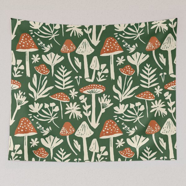 Item preview, Red Mushrooms Cute Nature designed and sold by trajeado14.
