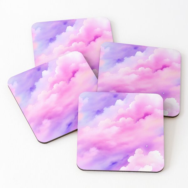 Item preview, Pink and purple dreamy watercolor clouds for vibrant maximalist decor designed and sold by kathrynchill.