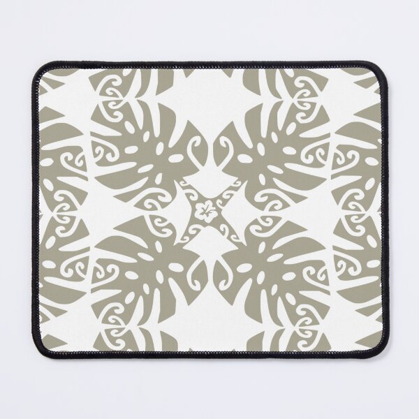 Item preview, MARAMA - gray (Polynesian plant pattern) designed and sold by Nesian-Tahiti.