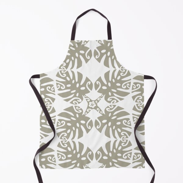 Item preview, MARAMA - gray (Polynesian plant pattern) designed and sold by Nesian-Tahiti.