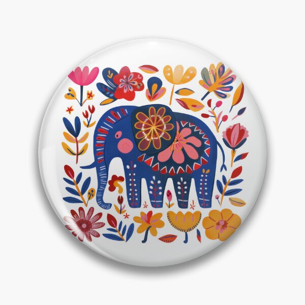 Item preview, Colorful floral patterned elephant illustration, perfect for creative projects, home decor, and children's designs. designed and sold by primtawan.