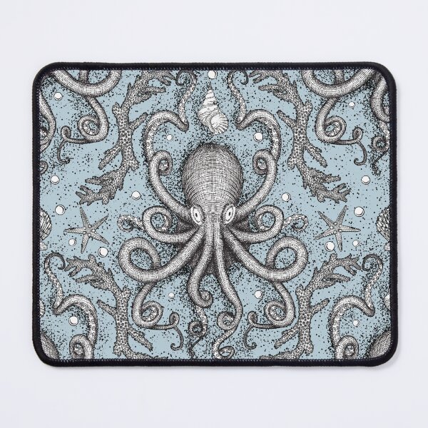 Item preview, Damasco de pulpo victoriano en polvo azul - Kraken Steampunk antiguo designed and sold by LoreliDesigns.