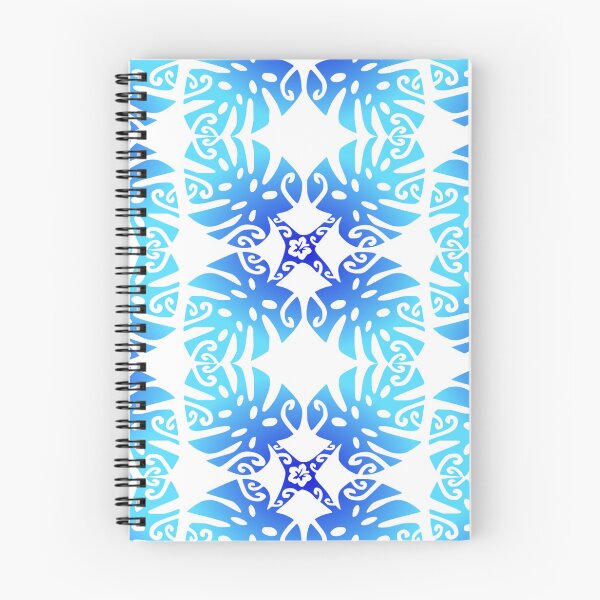 Item preview, MARAMA - blue lagoon (Polynesian plant pattern) designed and sold by Nesian-Tahiti.