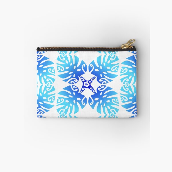 Item preview, MARAMA - blue lagoon (Polynesian plant pattern) designed and sold by Nesian-Tahiti.
