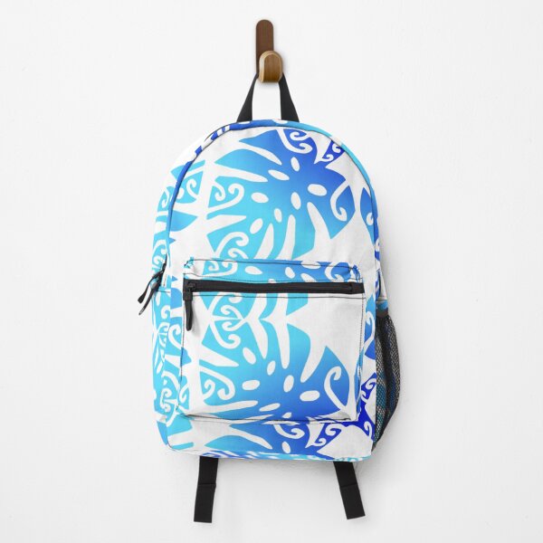 Item preview, MARAMA - blue lagoon (Polynesian plant pattern) designed and sold by Nesian-Tahiti.