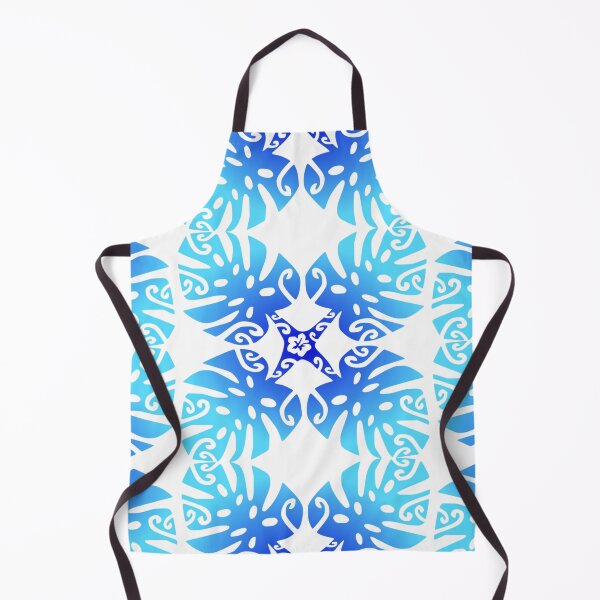 Item preview, MARAMA - blue lagoon (Polynesian plant pattern) designed and sold by Nesian-Tahiti.