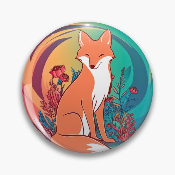 Item preview, Cute Fox. Adorable fox, watercolor fox, fox drawing, floral fox, fox image designed and sold by FoxVibes.