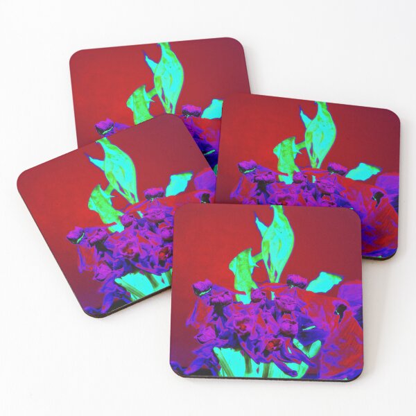 Item preview, Atomic Flowers in Red and Purple designed and sold by Robyn Eggs Art.