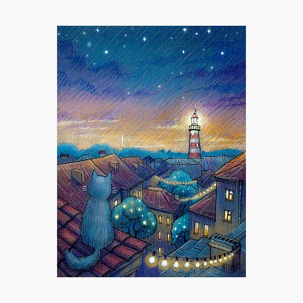 Item preview, Roof cat and lighthouse designed and sold by illustore.