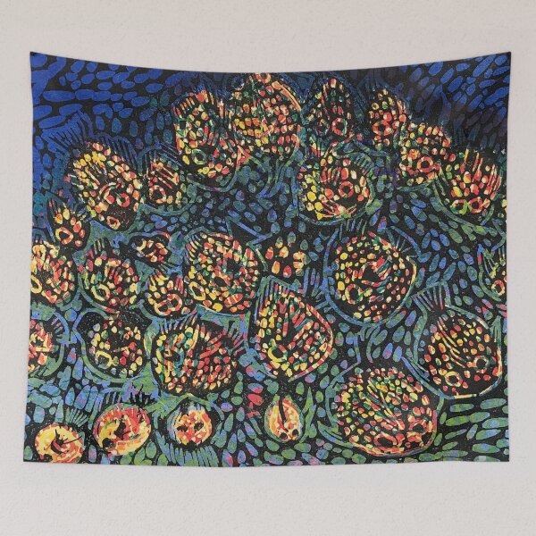 Item preview, Pescado reef. from an Original reduction Linocut by Geoff Hargraves designed and sold by Geoff Hargraves Artist.