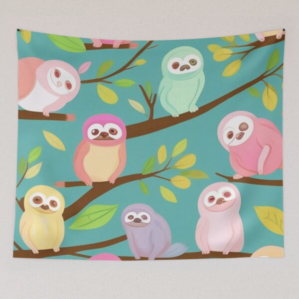 Item preview, Pastel sloths  designed and sold by Roxburylane.