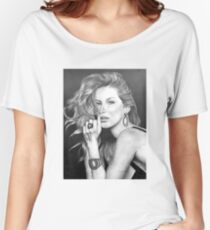 Camiseta ancha Gisele Bündchen en lápiz de grafito